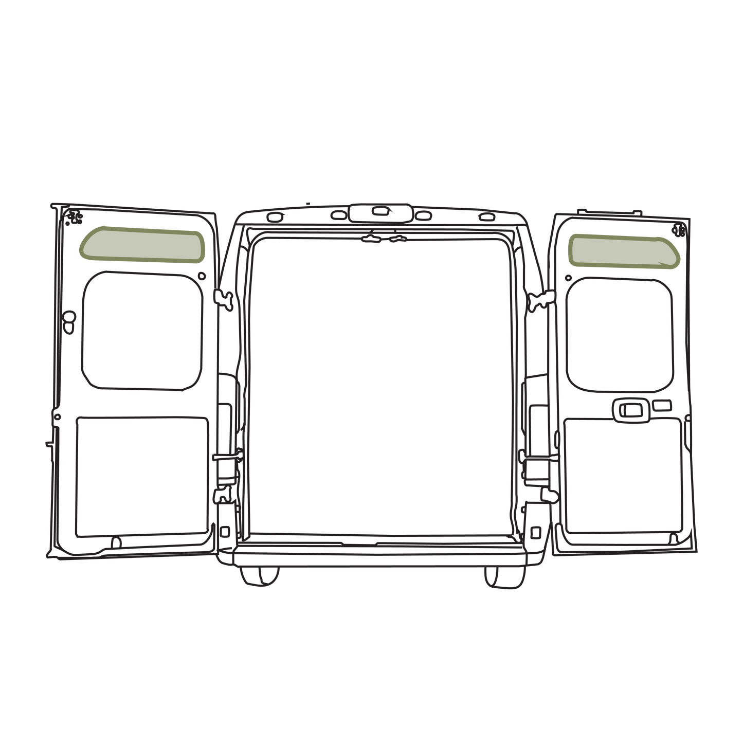 Ram Promaster Upper Rear Door Storage Panels (Pair) - Featherbuilt