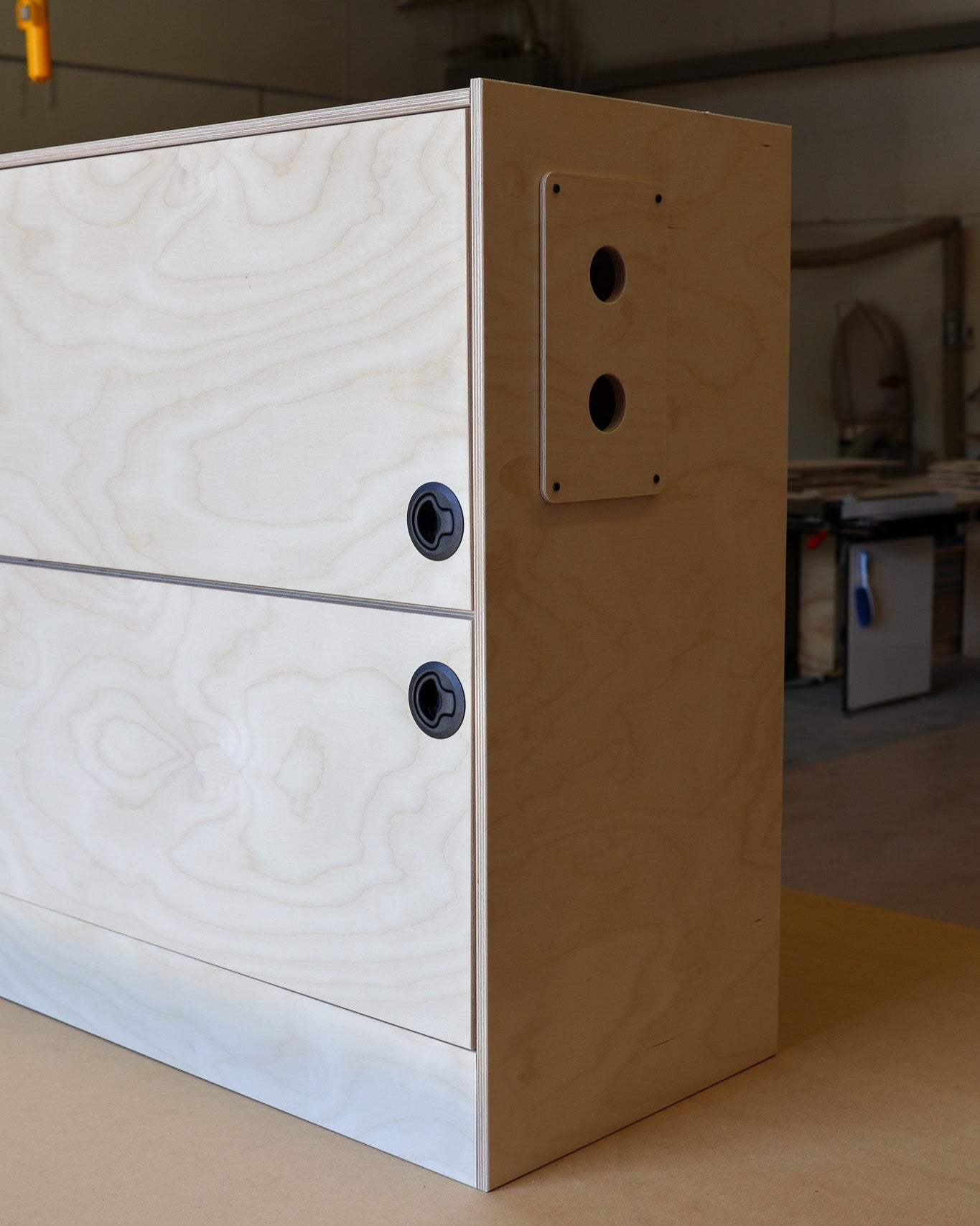 Sprinter Wheel Well Water Cabinet - Featherbuilt