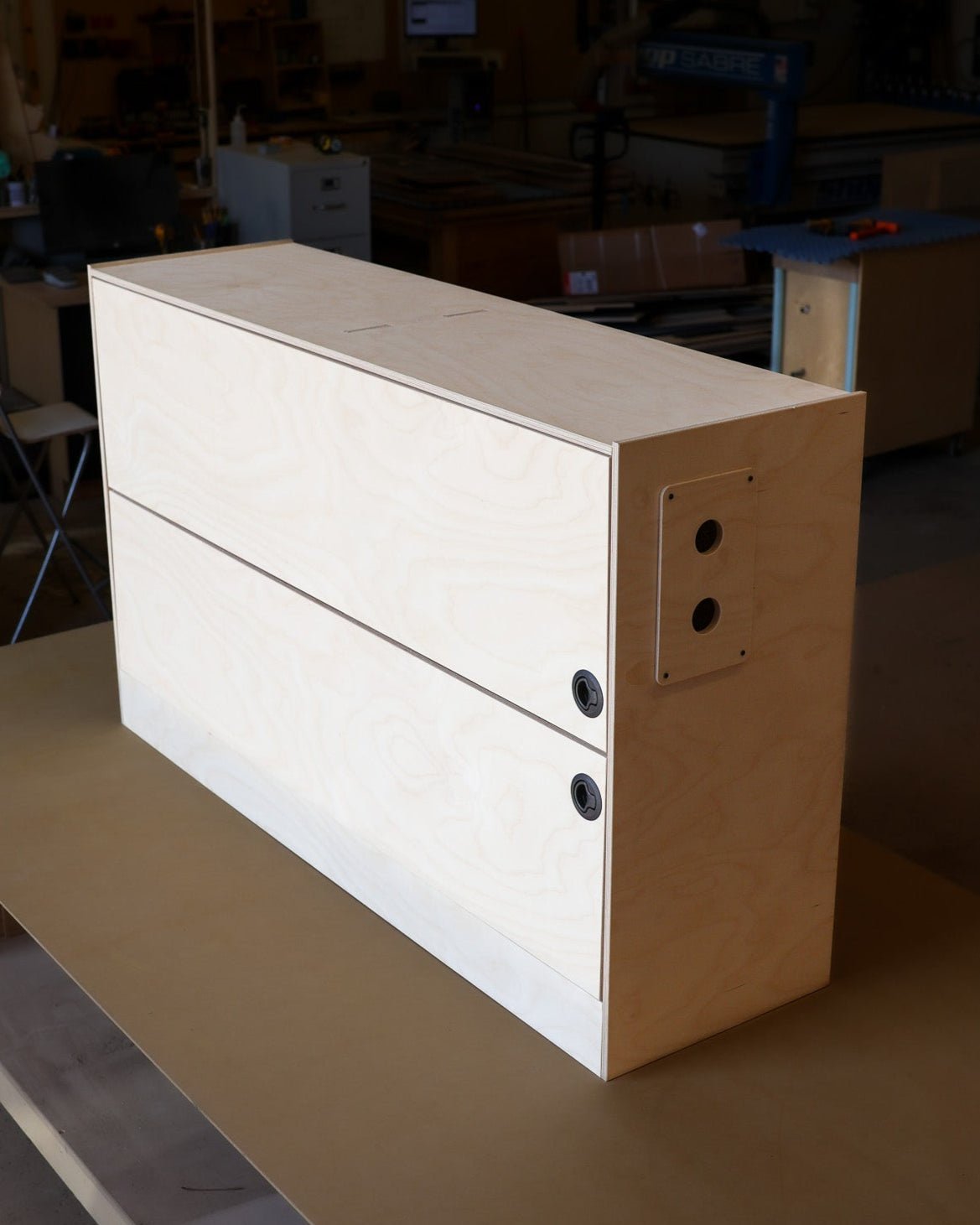 Sprinter Wheel Well Water Cabinet - Featherbuilt