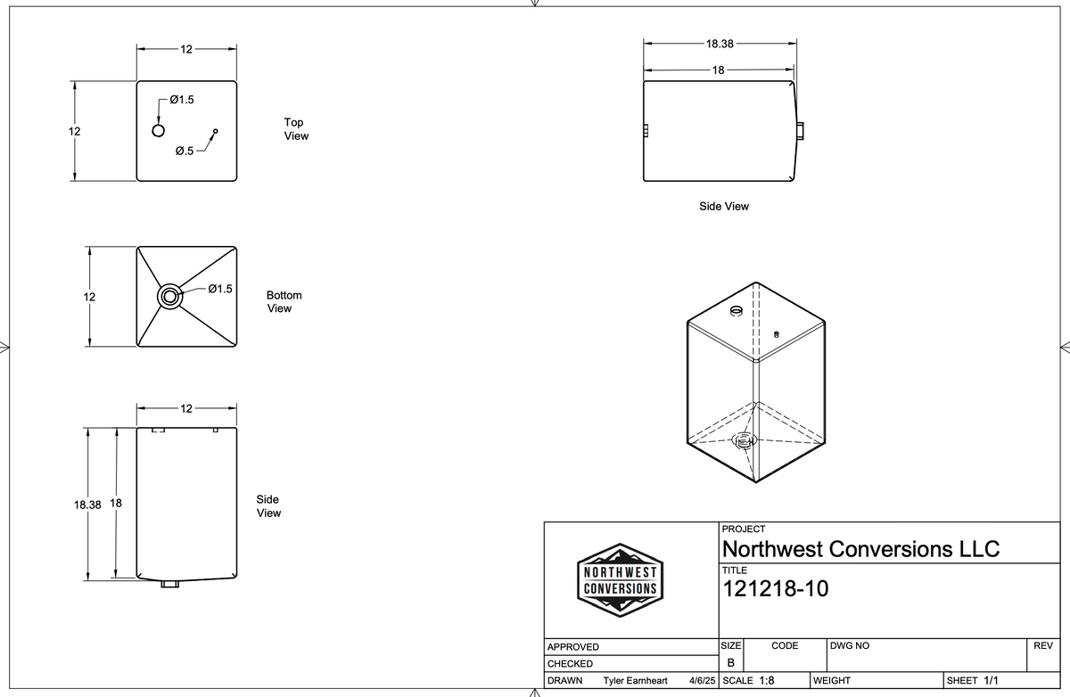 10 Gallon Galley Water Tank (Fresh/Grey)
