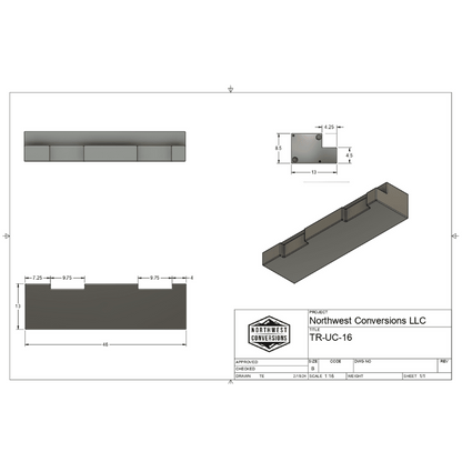 16 Gallon Transit Undercarriage Water Tank - Featherbuilt