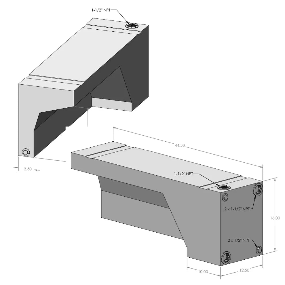 22 Gallon Wheel Well Water Tank (Driver Side) - Featherbuilt