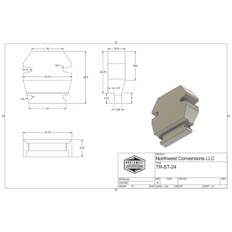 24 Gallon Ford Transit Spare Tire Water Tank - Featherbuilt
