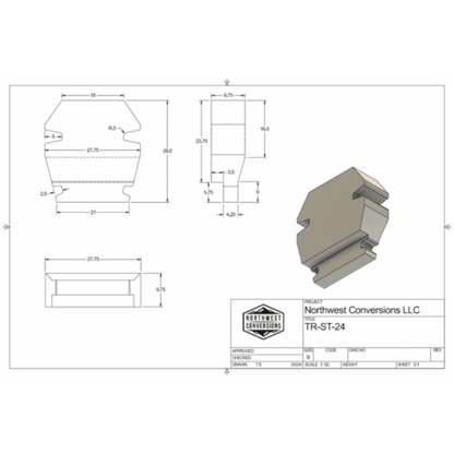 24 Gallon Ford Transit Spare Tire Water Tank - Featherbuilt