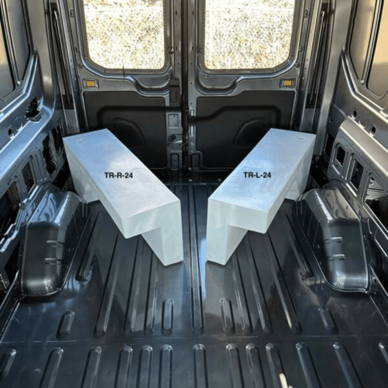 24 Gallon Ford Transit Wheel Well Water Tank - Driver Side - Featherbuilt