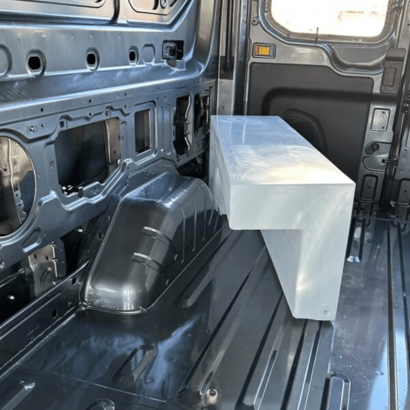 24 Gallon Ford Transit Wheel Well Water Tank - Passenger Side - Featherbuilt
