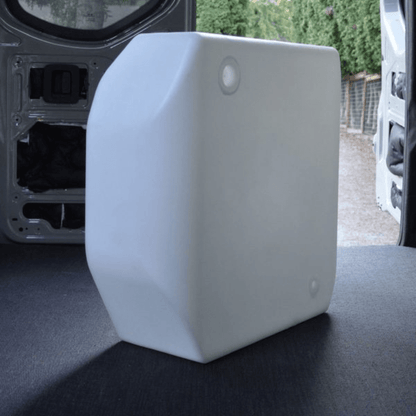 28 Gallon Sprinter Spare Tire Water Tank - Featherbuilt