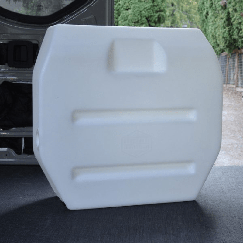 28 Gallon Sprinter Spare Tire Water Tank - Featherbuilt