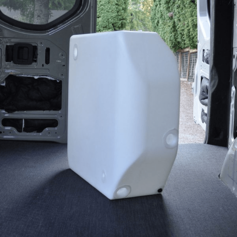 28 Gallon Sprinter Spare Tire Water Tank - Featherbuilt