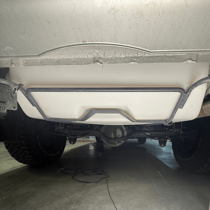 28 Gallon Sprinter Spare Tire Water Tank - Featherbuilt