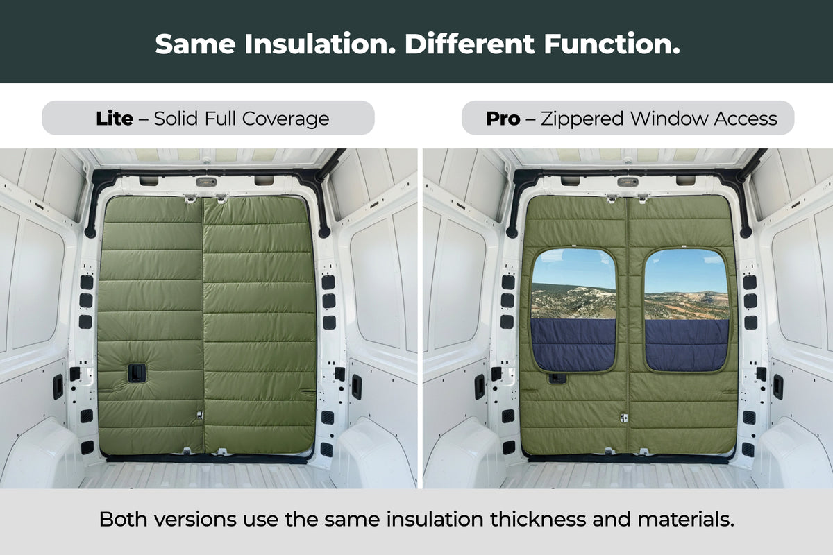Maxx Cover Lite insulated rear door covers for the Mercedes Sprinter VS30 High Roof