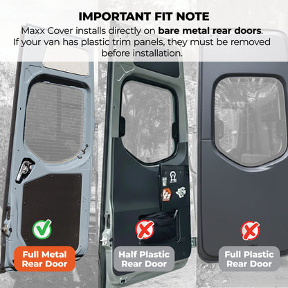 Maxx Cover Lite insulated rear door covers for the Ford Transit High Roof