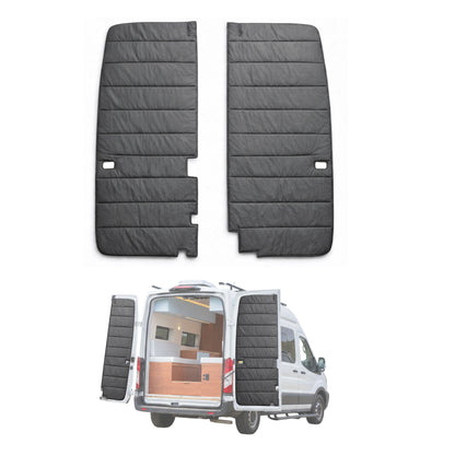 Maxx Cover Lite insulated rear door covers for the Ford Transit High Roof, Dark Gray