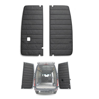 Maxx Cover Lite insulated rear door covers for the Mercedes Sprinter VS30 High Roof, Dark Gray