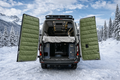 Maxx Cover Lite insulated rear door covers for the Ford Transit High Roof