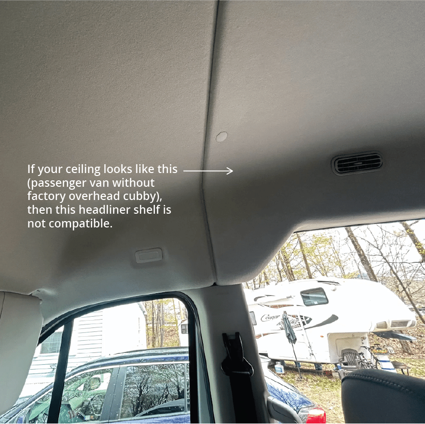 Ford Transit Headliner Shelf & Curtain Rod - Featherbuilt