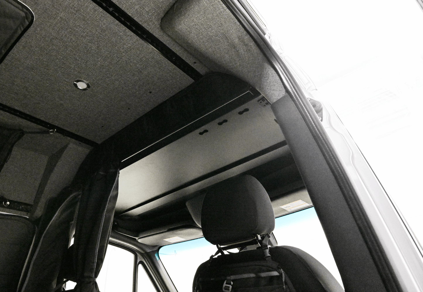 Ford Transit Headliner Shelf & Curtain Rod - Featherbuilt