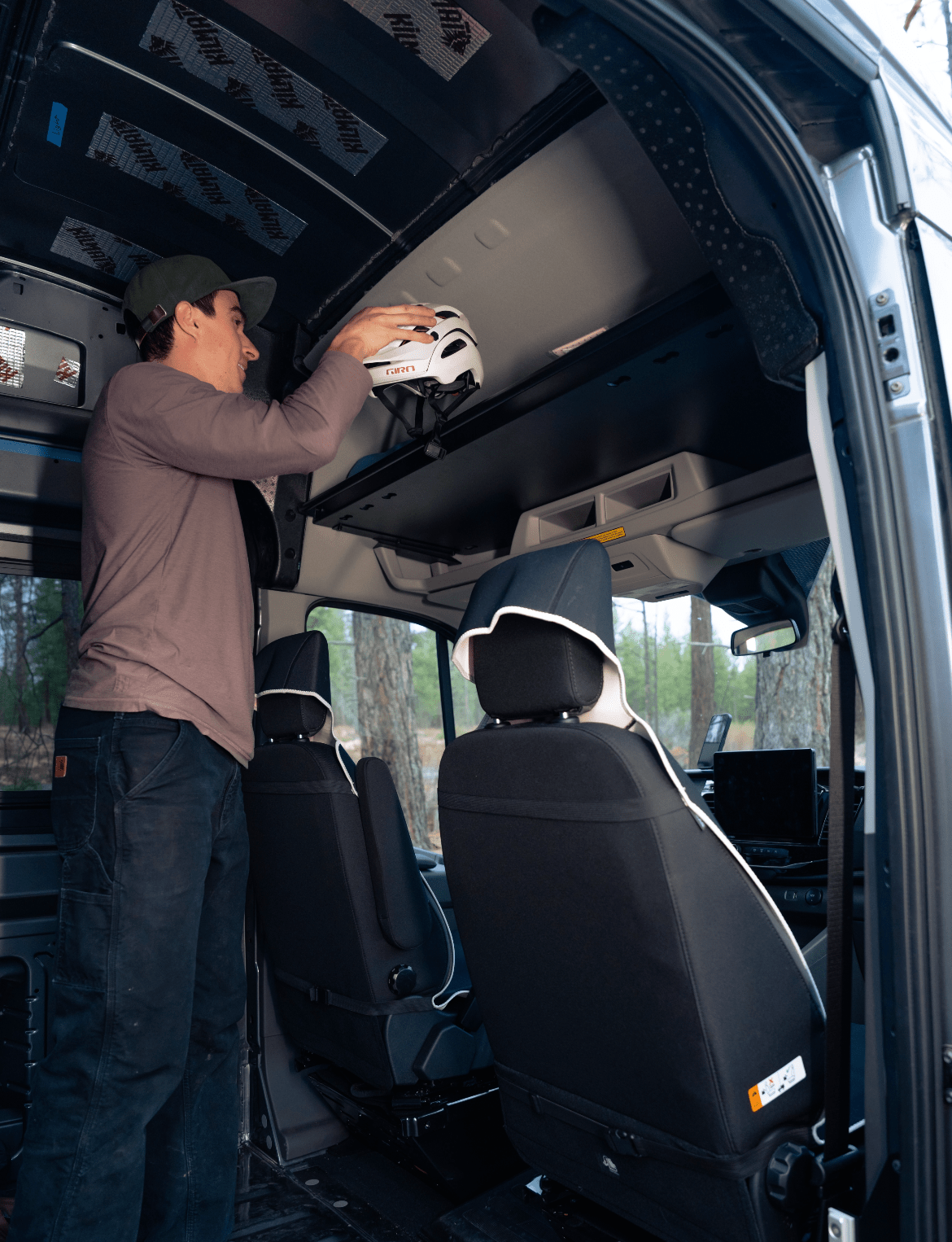 Ford Transit Headliner Shelf & Curtain Rod - Featherbuilt