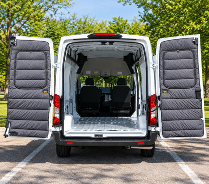 Maxx Cover Pro insulated rear door covers for the Ford Transit Mid Roof, Dark Gray