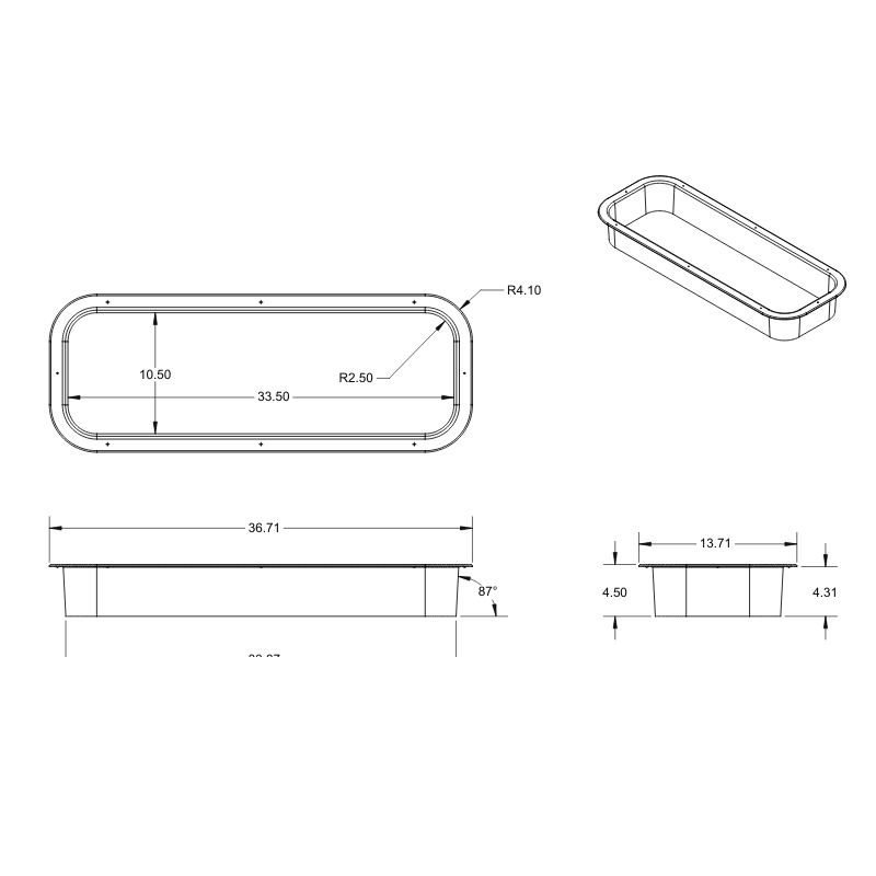 Ford Transit Rear Half - Slider Window Trim Ring - Featherbuilt
