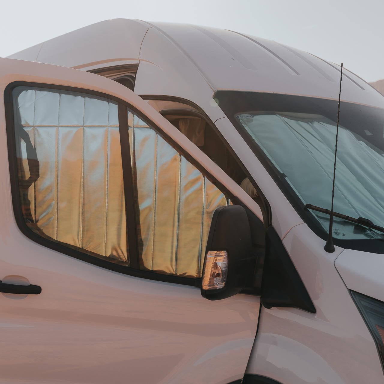 Ford Transit Reflective Front Door Window Covers (Pair) - Featherbuilt