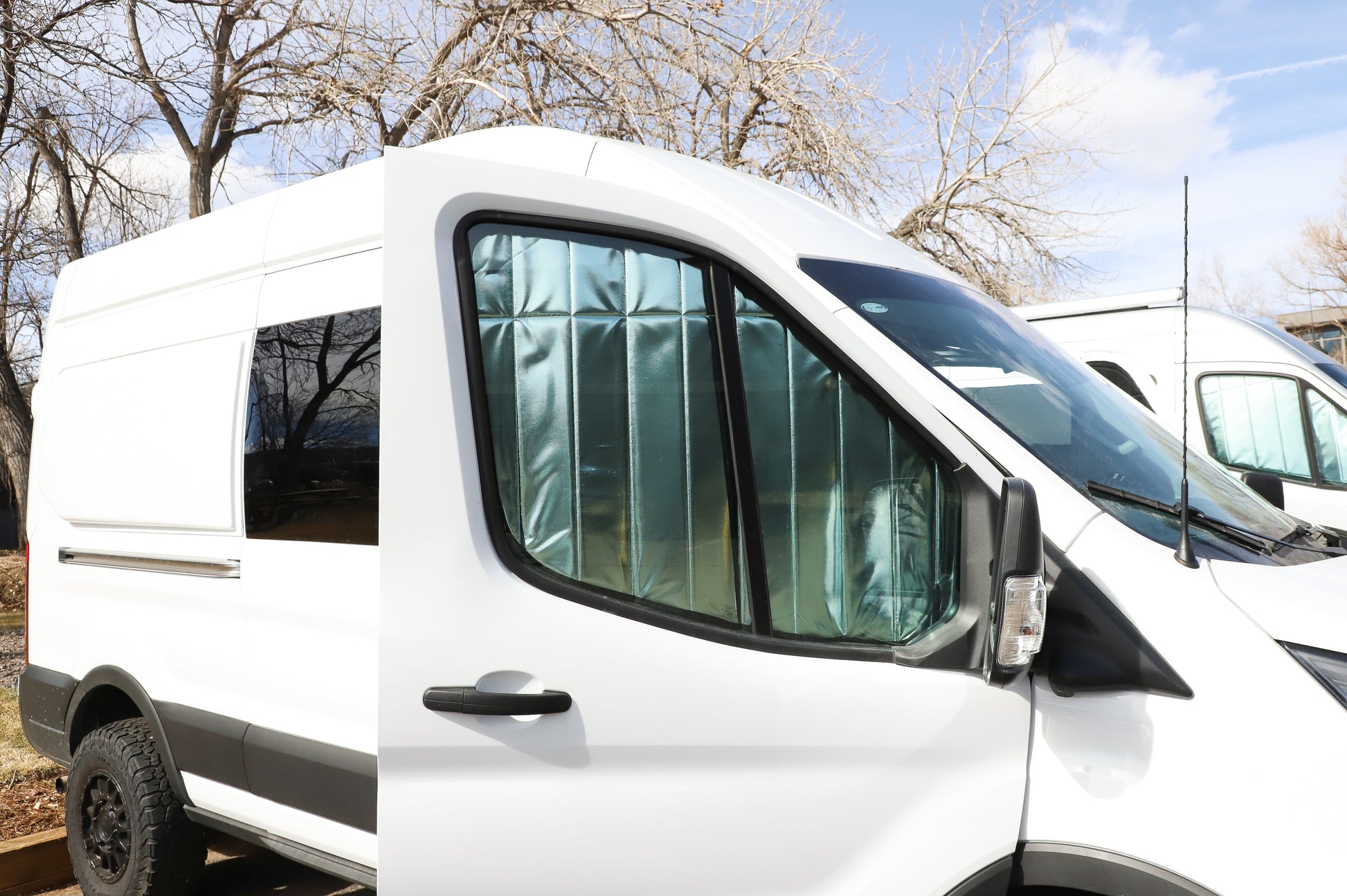 Ford Transit Reflective Front Door Window Covers (Pair) - Featherbuilt