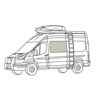 Ford Transit Stealth Crew Window Cover - Featherbuilt