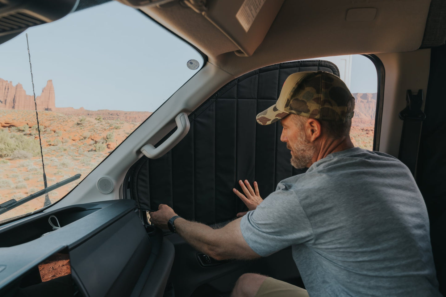 Ford Transit Stealth Front Door Window Covers (Pair) - Featherbuilt