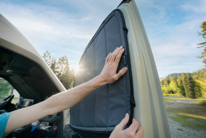 Ford Transit Stealth Front Door Window Covers (Pair) - Featherbuilt