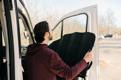 Ford Transit Stealth Front Door Window Covers (Pair) - Featherbuilt