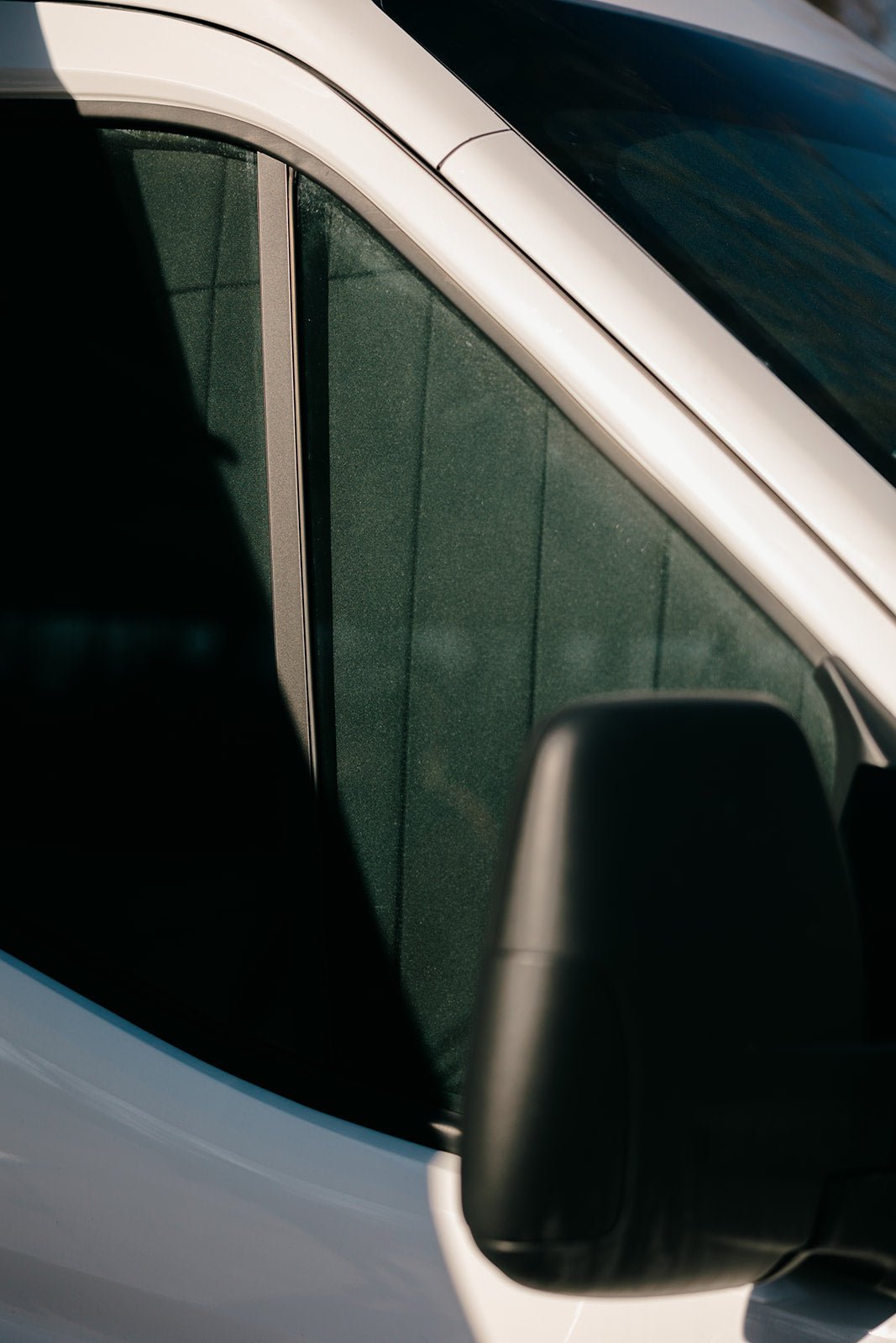 Ford Transit Stealth Front Door Window Covers (Pair) - Featherbuilt
