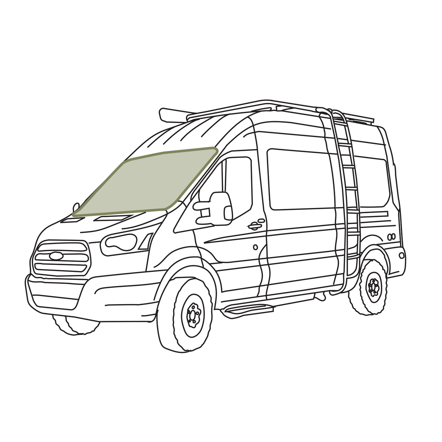 Ford Transit Stealth Front Windshield Cover - Featherbuilt