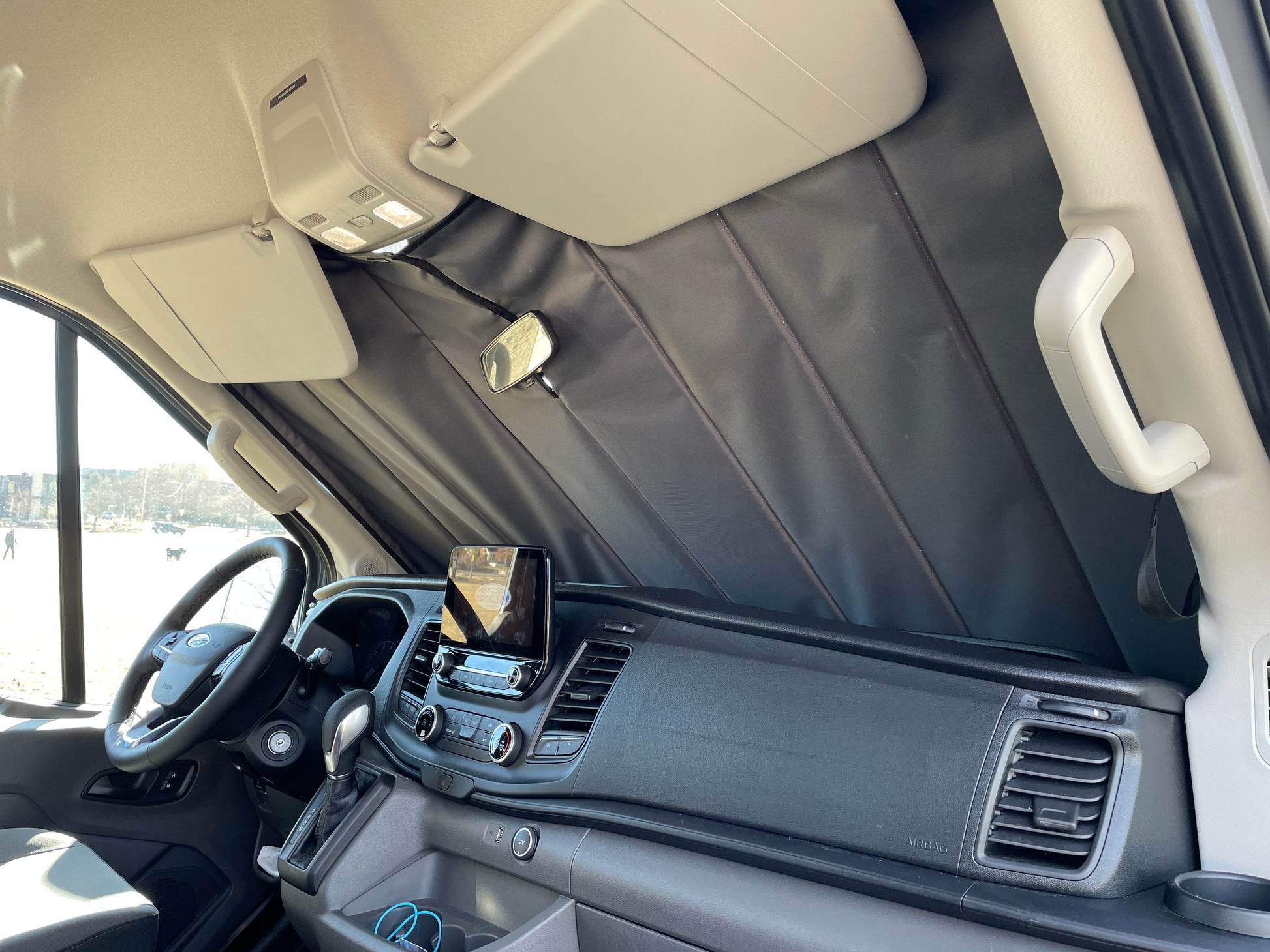 Ford Transit Stealth Front Windshield Cover - Featherbuilt