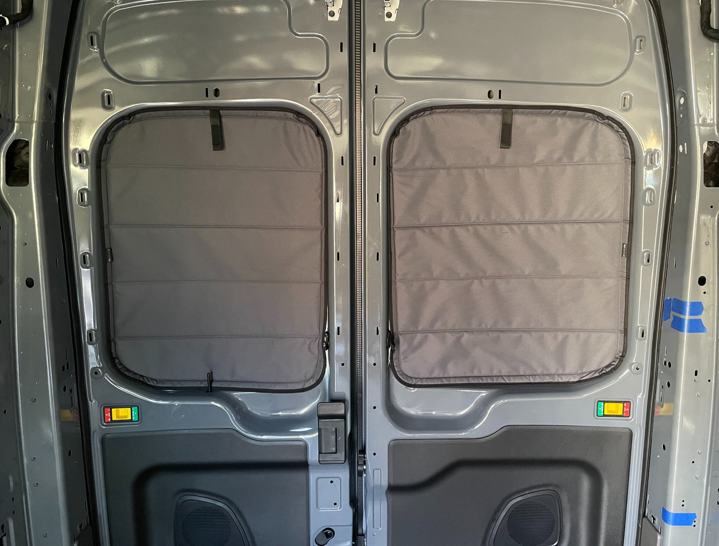 Ford Transit Stealth Rear Door Window Covers (Pair) - Featherbuilt