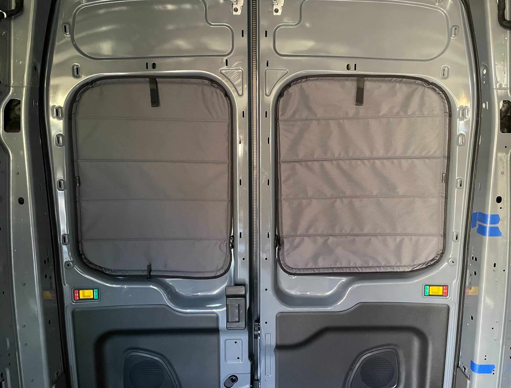 Ford Transit Stealth Rear Door Window Covers (Pair) - Featherbuilt