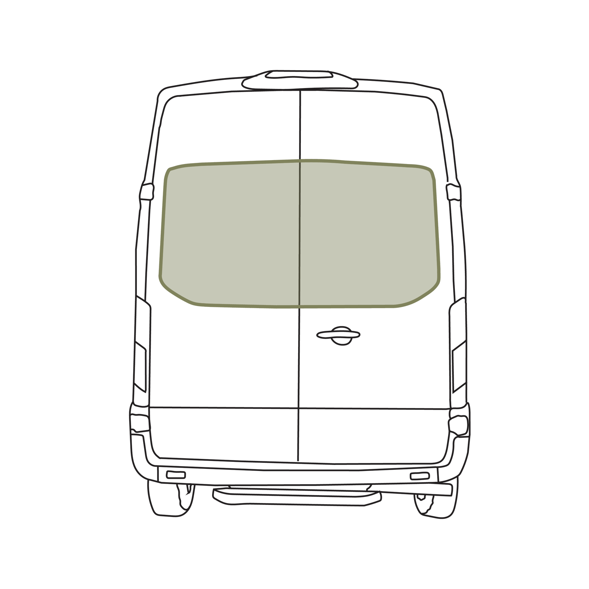 Ford Transit Stealth Rear Door Window Covers (Pair) - Featherbuilt