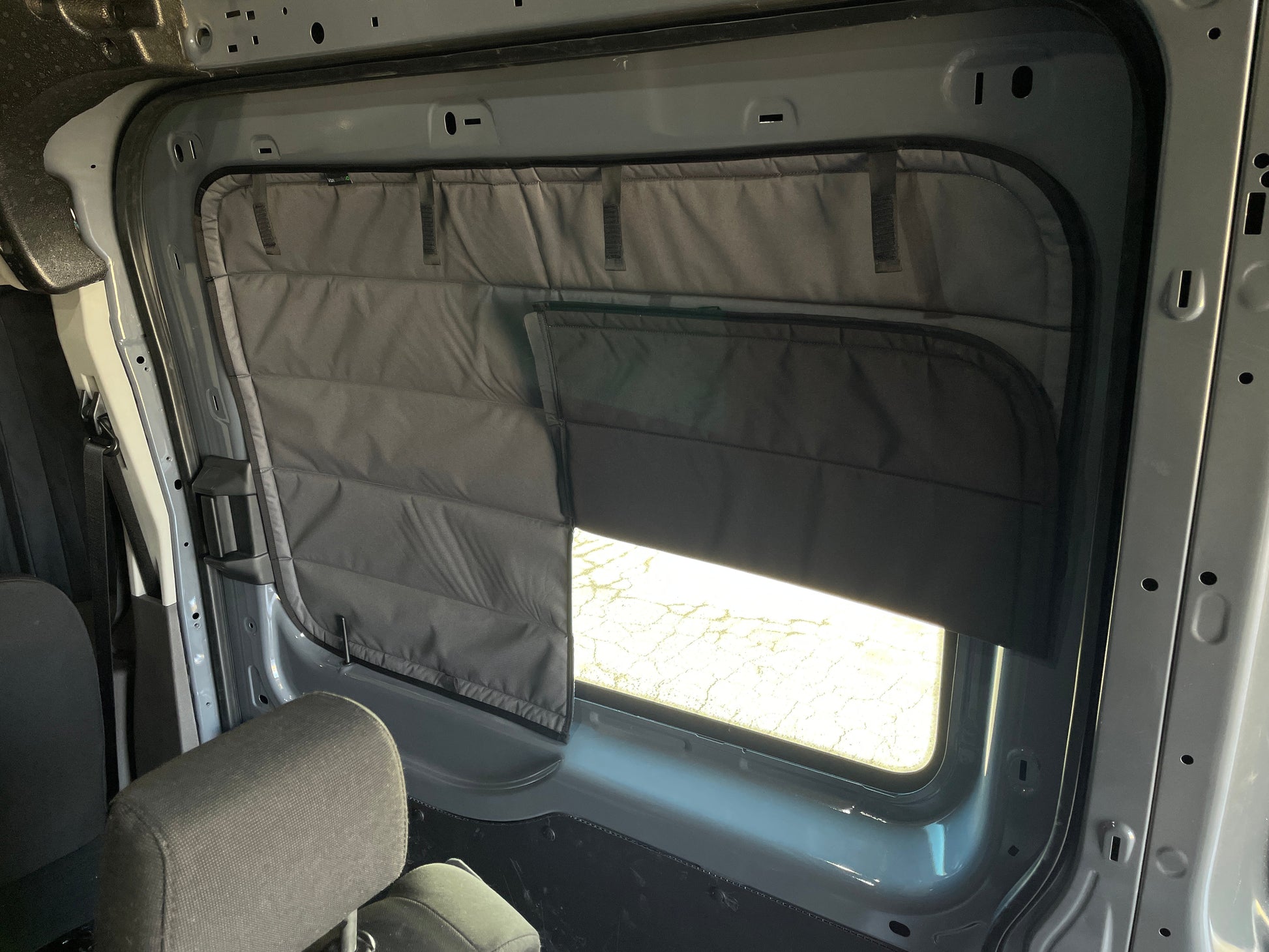 Ford Transit Stealth Sliding Door Window Cover - Featherbuilt