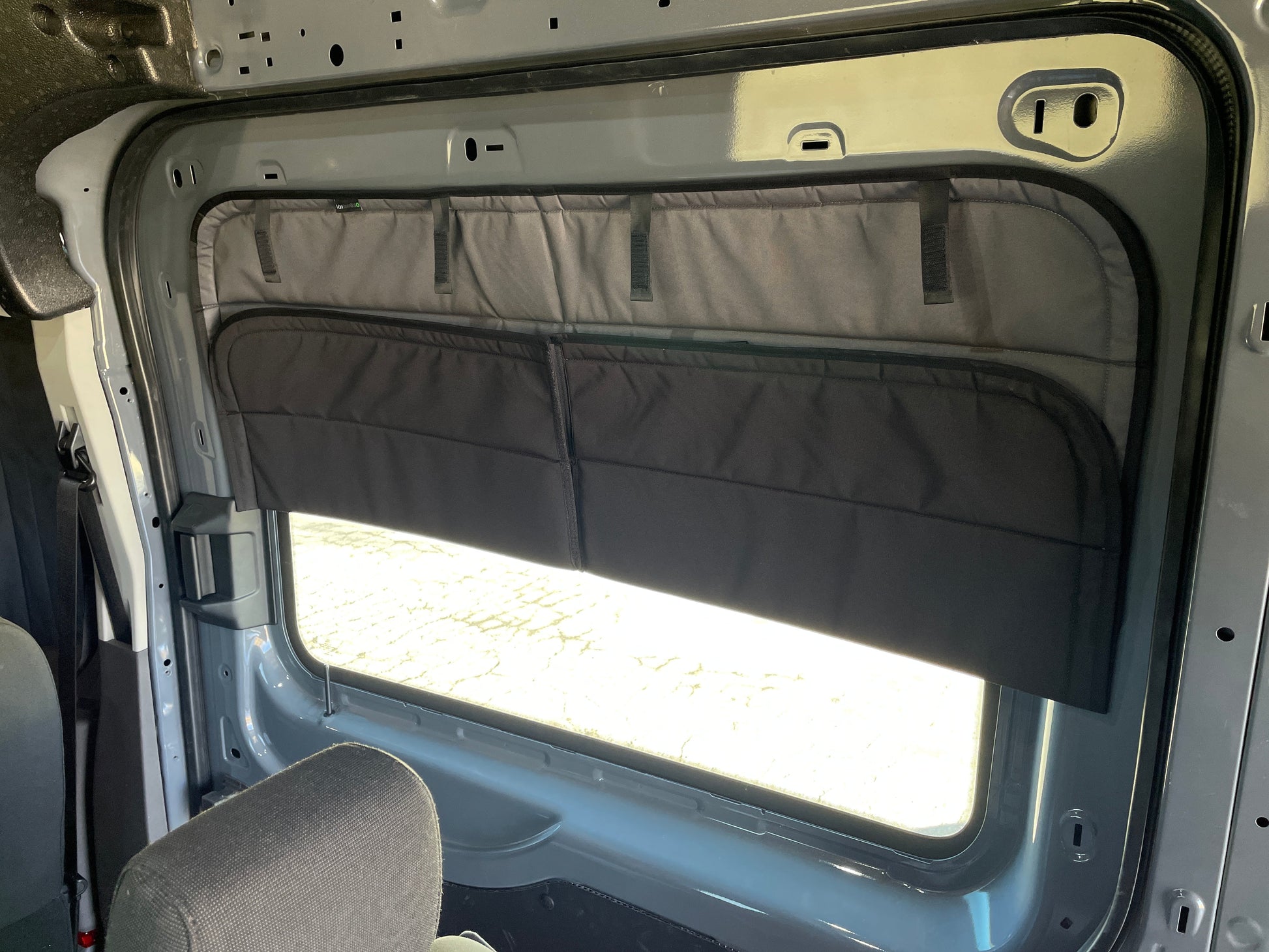 Ford Transit Stealth Sliding Door Window Cover - Featherbuilt