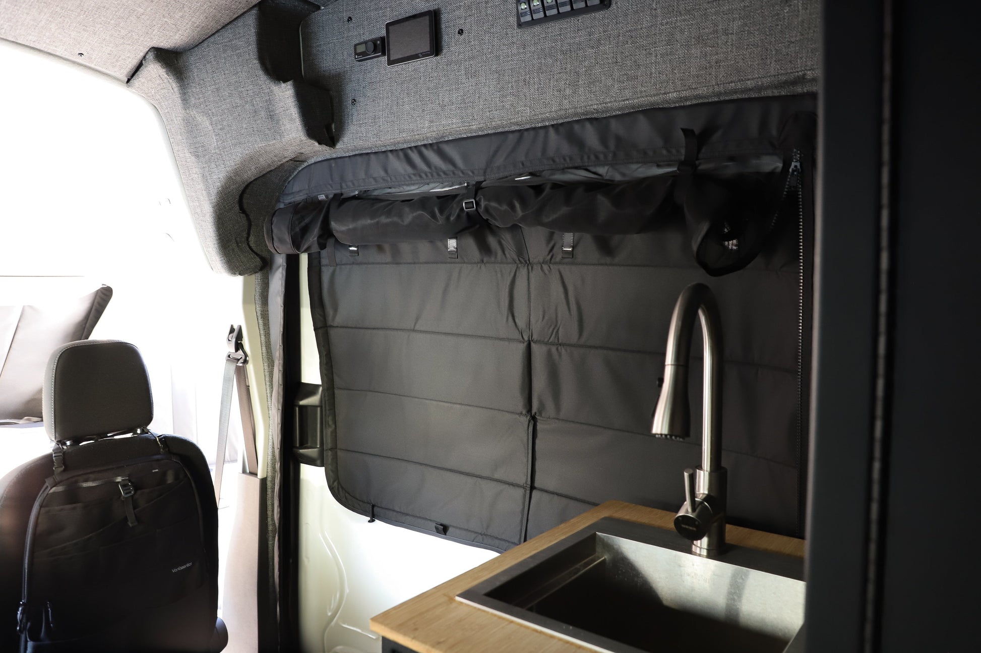 Ford Transit Stealth Sliding Door Window Cover - Featherbuilt