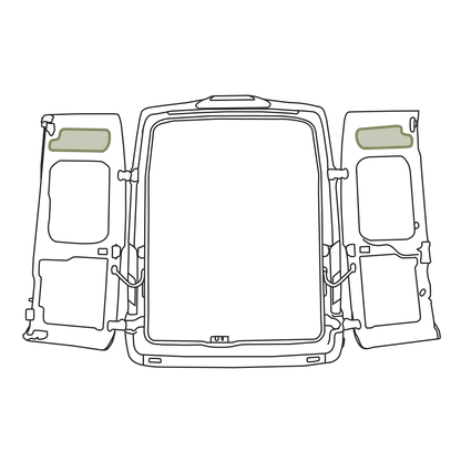 Ford Transit Upper Rear Door Storage Panels (Pair) - Featherbuilt
