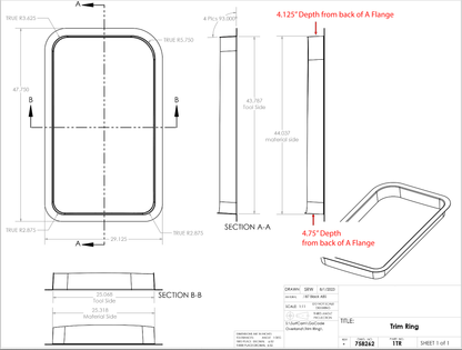 Ford Transit Window Driver Forward AMA Trim Ring - Featherbuilt