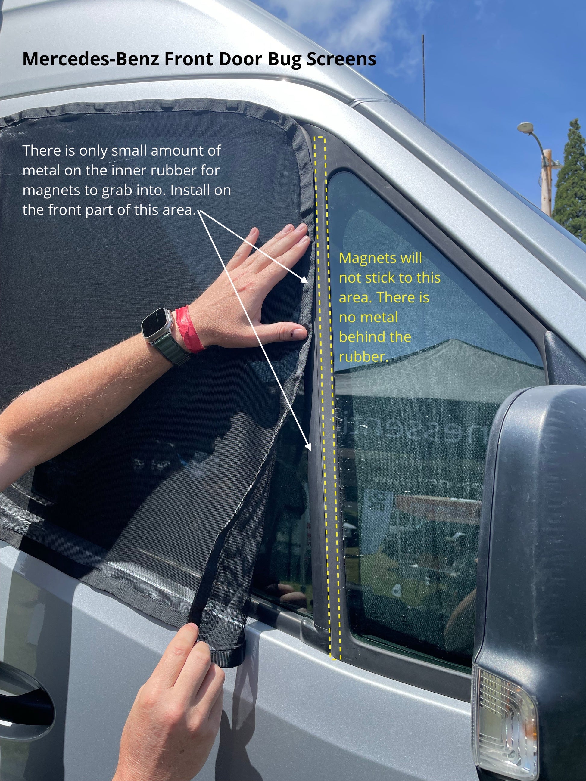 Mercedes Sprinter Bug Screen - Front Doors (Pair) - Featherbuilt