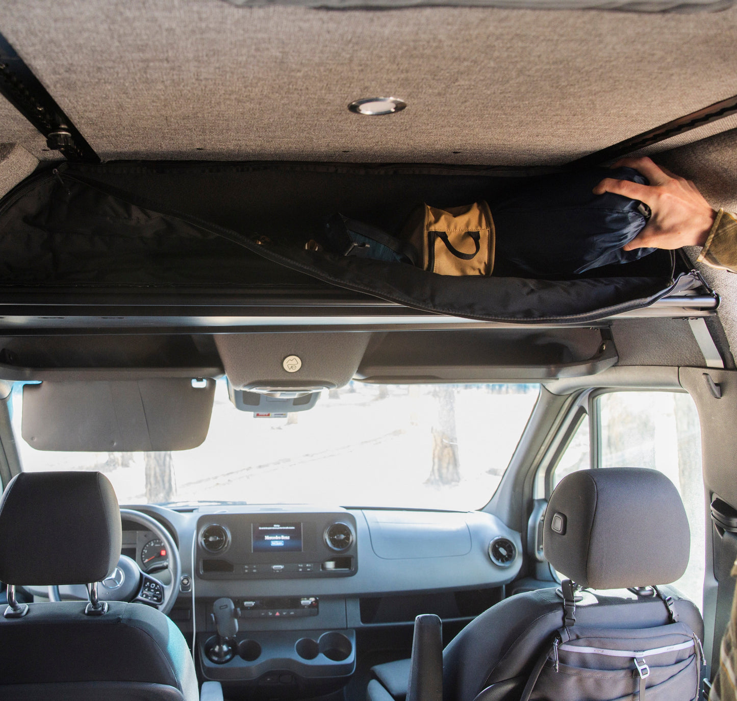 Mercedes Sprinter Headliner Shelf Cover - Featherbuilt