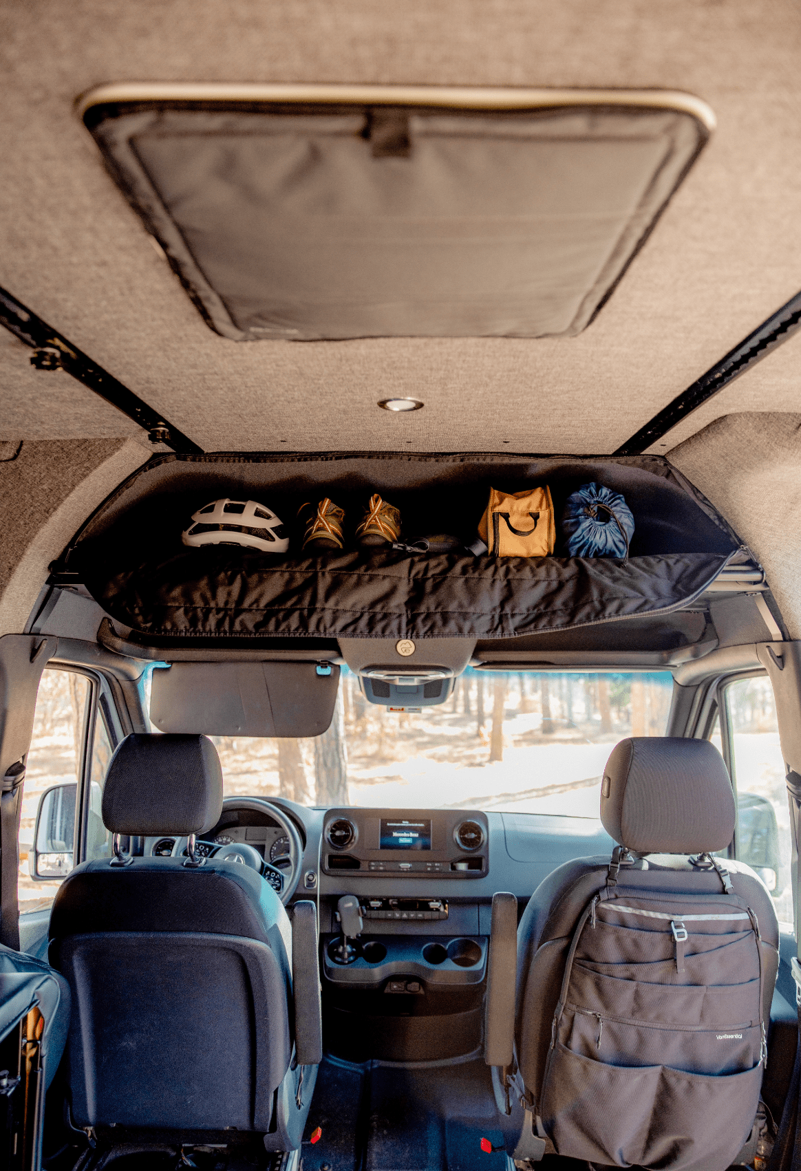 Mercedes Sprinter Headliner Shelf Cover - Featherbuilt