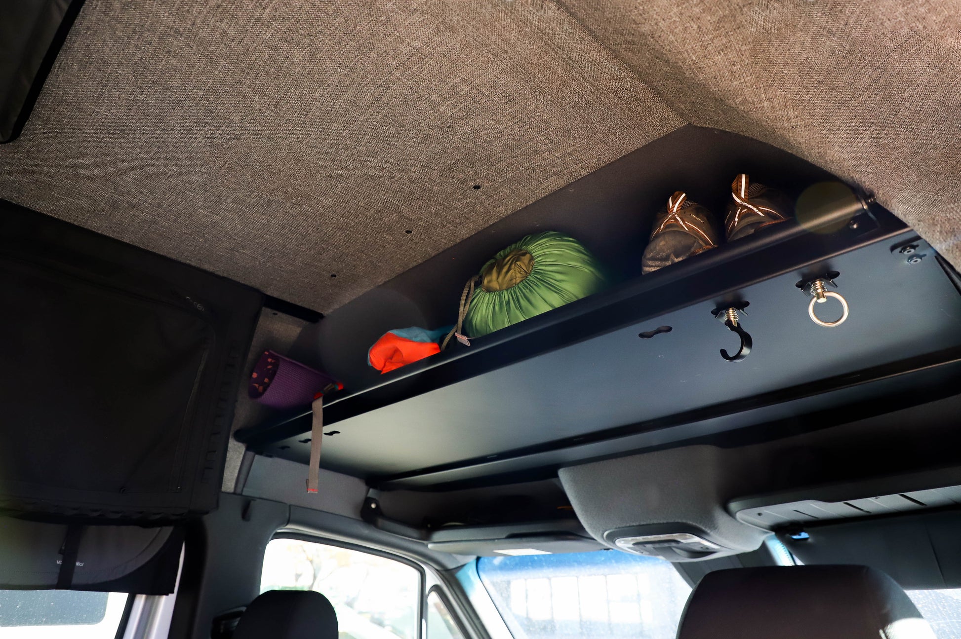 Mercedes Sprinter Headliner Shelf & Curtain Rod - Featherbuilt