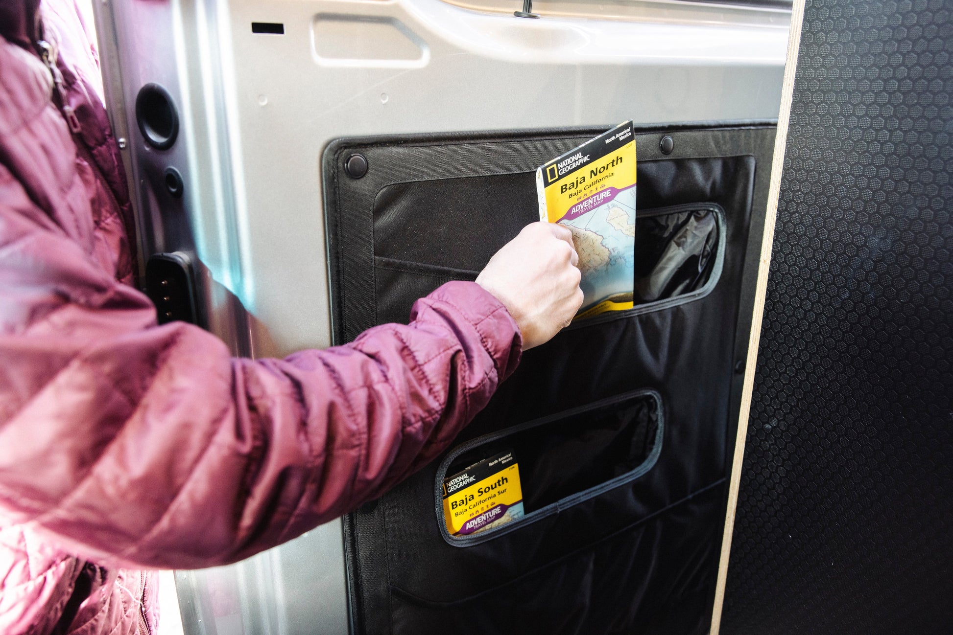Mercedes Sprinter Lower Sliding Door Storage Panel - Featherbuilt