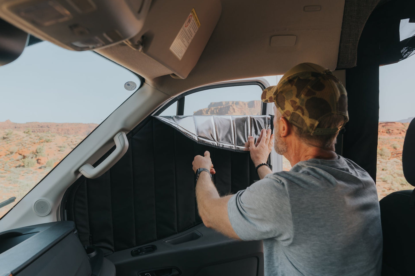 Mercedes Sprinter Reflective Front Door Window Cover (Pair) - Featherbuilt