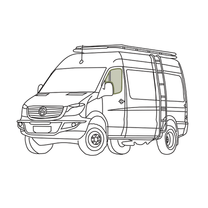 Mercedes Sprinter Reflective Front Door Window Cover (Pair) - Featherbuilt
