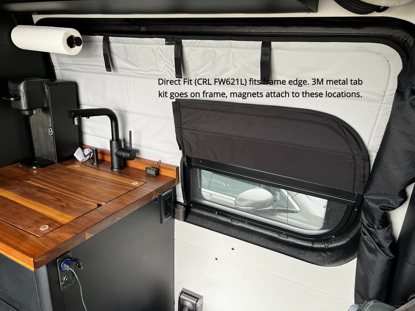 Mercedes Sprinter Stealth Crew Window Cover - Featherbuilt