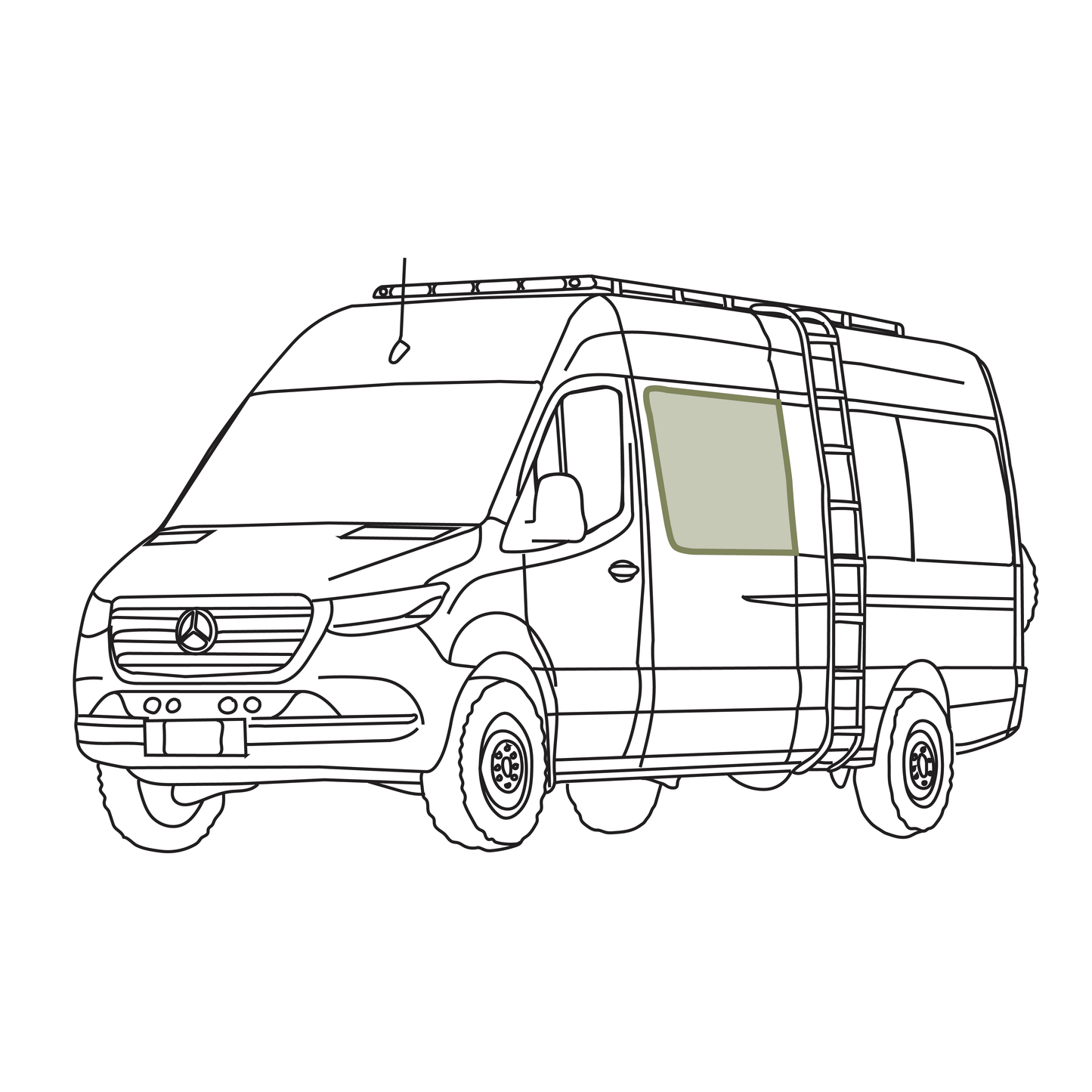 Mercedes Sprinter Stealth Crew Window Cover - Featherbuilt